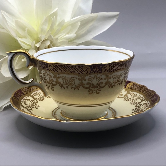 Crown Staffordshire Teacup & Saucer, Fine Bone China, England. A15449 - Picture 3 of 10